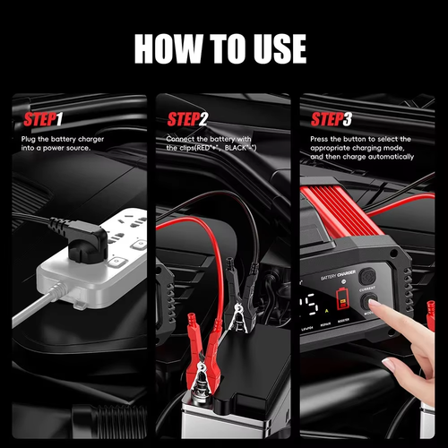 Chargeur Batterie Voiture Intelligent 25A/15A 12V-24V Auto Moto AGM GEL LiFePO4 - Picture 14 of 17