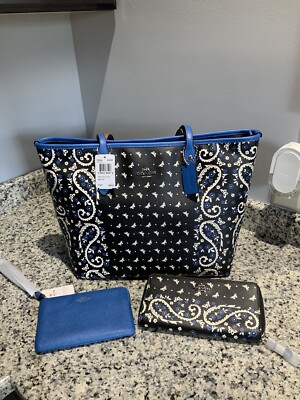 COACH バッグ COACH Butterfly Bandana City Zip Tote With Matching