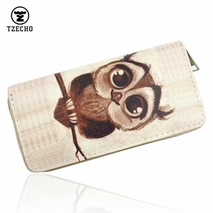 TZECHO-Women-039-s-Clutch-Wallet-Bag-Long-Purse-Print-Cartoon-OWL-Zipper-Wallet-For