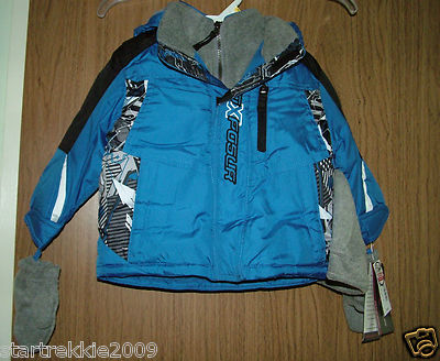 Zero Xposur Infant Boys Apex Puffer Jacket w/Beanie/Cap & Mittens, Size 2T( US)