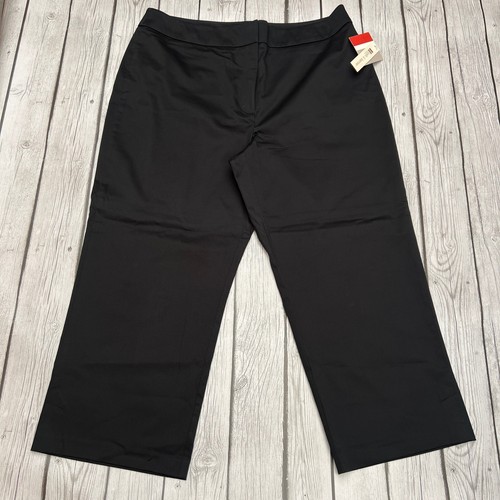 Croft & Barrow Stretch Capri Black Pants Size 14 with Back Pockets