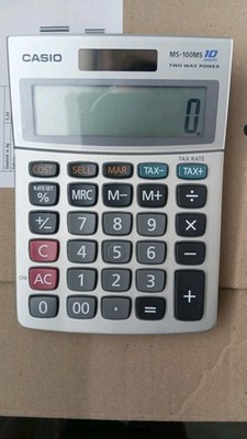 Casio MS-100MS Desktop Calculator   10 Digit Solar   Fully Working