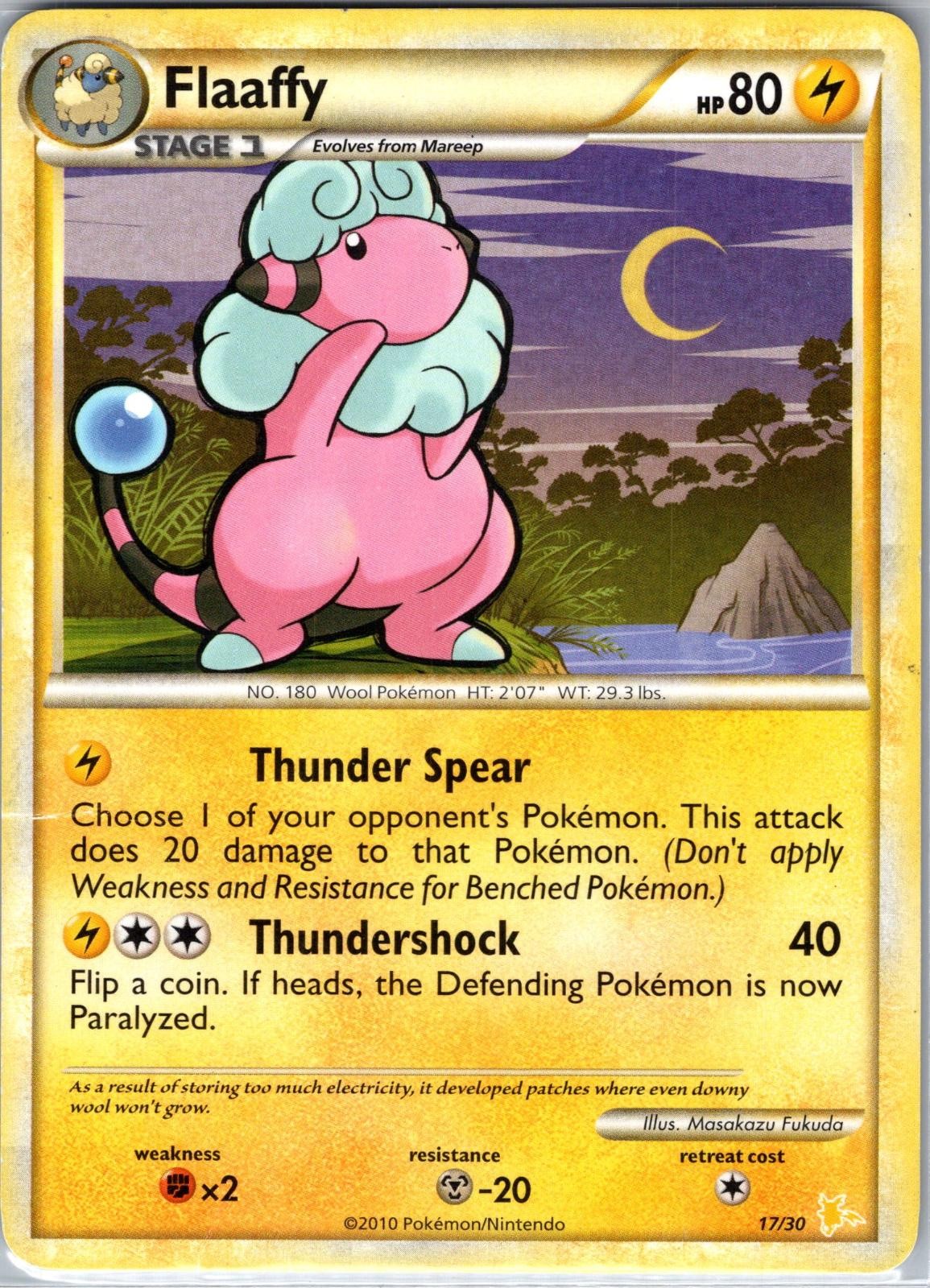 Flaaffy (#17) 17/30 Common HGSS Trainer Kit: Gyarados & Raichu Pokemon LP