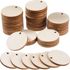 150 Pcs Unfinished Wooden Circles with Holes 2 Inch Wood Rounds 2 Inch,