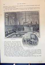 Original Old Antique Print Eton Upper School Head-Master'S Desk Cassell C1882