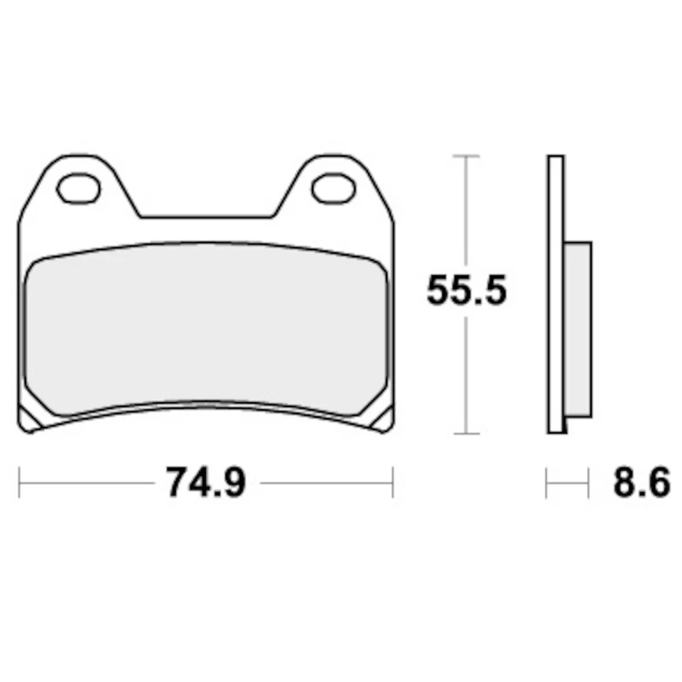 Brake Pads for APRILIA DORSODURO 1200 ABS 2011-2016 Front Dual Carbon RR SBS - Image 2 of 4