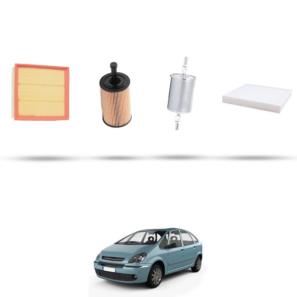 Hoffcar Set Service - 4 Filter FüR Citroen Xsara Picasso 1.6 I 65Kw Von 1999 A-image