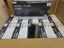 1000-Count Ansell MicroFlex MidKnight Nitrile Exam Gloves Black M or XXL 12/2027