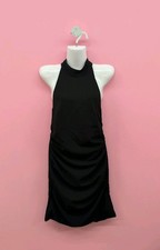 Fashion Nova Allison Sleeveless Ruched Mini Dress Small Black