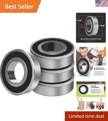 Ultimate 3/4'' Bore Replacement Wheels - 4-Pack Carbon Steel for Multiple Uses