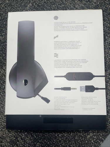 Alienware AW510H 7.1 Surround Sound Bluetooth USB Gaming Headset - Picture 3 of 3