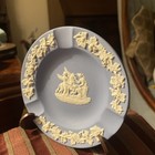 Wedgwood Blue Jasperware Ashtray White Relief Decorative — photo 5