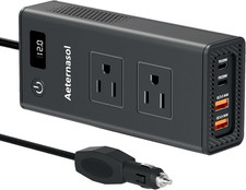 200W Portable 12V to 110V Car Charger Power Inverters for Vehicles 36W USB-A,