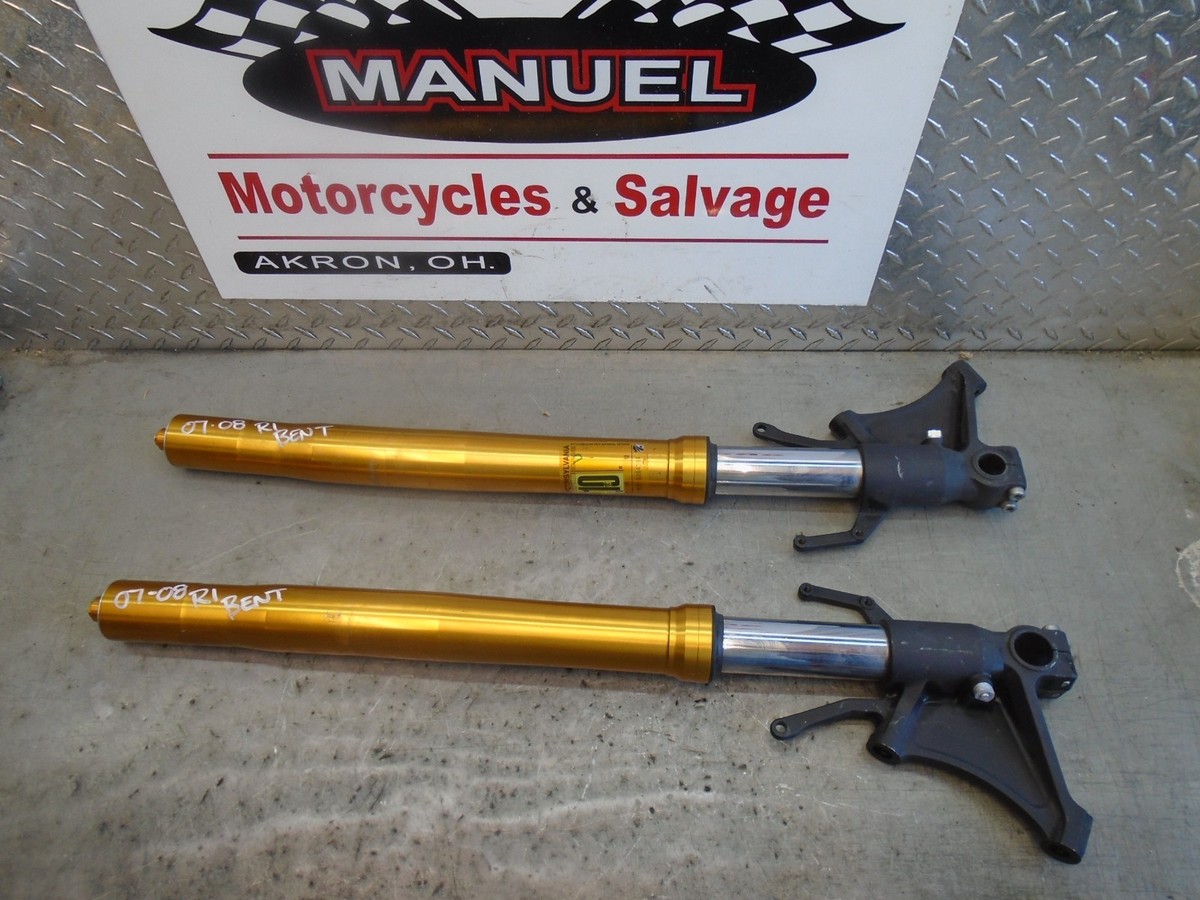 2008 08 07-08 Yamaha YZF-R1 YZFR1 front forks bent for parts | eBay