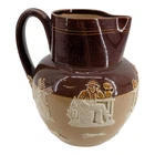 Antique Doulton Lambeth Salt Glaze Harvest Scene Stoneware Jug 19th Century (FI)
