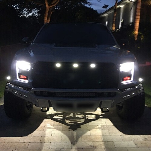 Upgrade Your For Ford SVT Raptor Style with 4pcs LED White Grille Lighting Kit - Picture 3 of 12