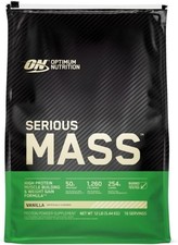Optimum Nutrition Serious Mass Weight Gainer Protein - Vanilla 12lb *EXP 2/2026* 4.17 per gallon