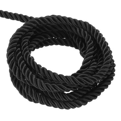 Braided Rope, 16 Yards, 6mm, 3 Layers, Twine, Braided Rope, Black Wire