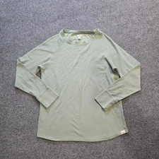 LL Bean Top Womens Size Large Green Thermal Long Sleeve Base Layer Outdoors