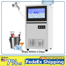 Commercial Under Counter Ice Maker 130 Lbs/Day, Stainless Steel Bar Cube Machine
