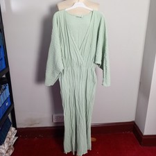 Women's ASOS Mint Green Crinkle Waffle Maxi Dress UK Size 20