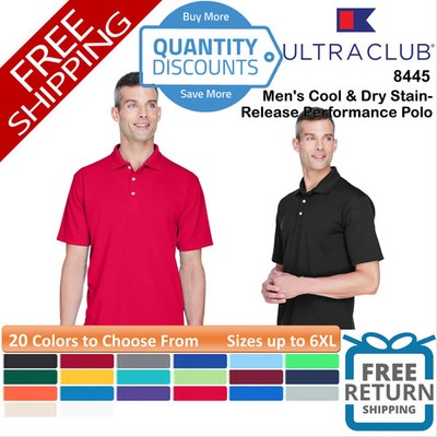   UltraClub Men Cool & Dry Stain-Release Performance Polo Up To 6XL 8445
