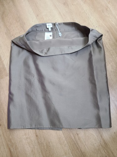 Armani Collezioni Pencil Skirt Silk & Cotton Size 16 Metallic Silver *NWT* - Picture 14 of 14