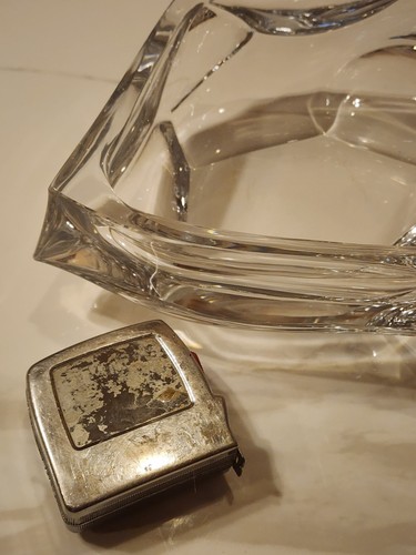RAR schwere moderne Daum France Herzstück Schale eckig Freiformform 60er Jahre - Bild 3 von 20