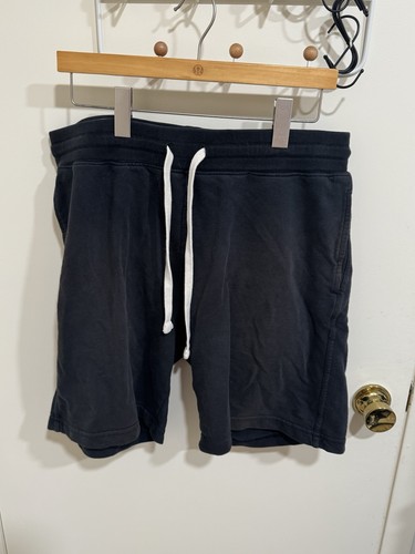 American Giant Shorts Men Large Black Athletic Cotton Drawstring USA Sweat Short