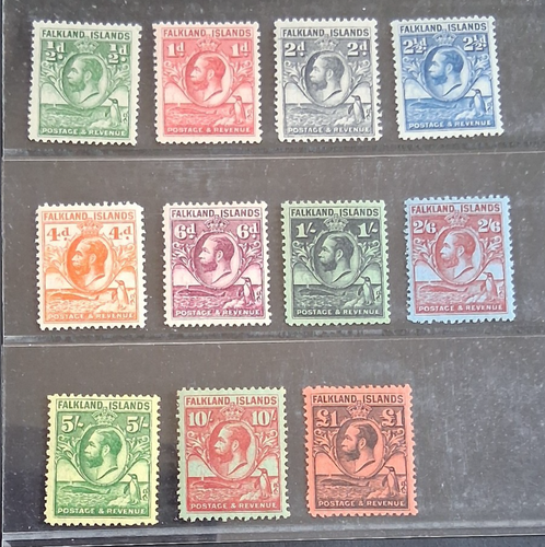 FALKLAND ISLANDS 1929 KG V 1/2d to £1 SG 116 - 126 Sc 54 - 64 animals set 11 MLH
