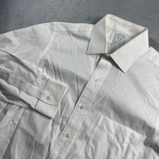 Brooks Brothers Milano Dress Shirt Mens 15.5 34 White Non-Iron Supima Cotton