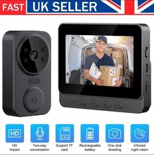 4x Wireless Video Doorbell With HD Camera Easy Installation Black High Endurance