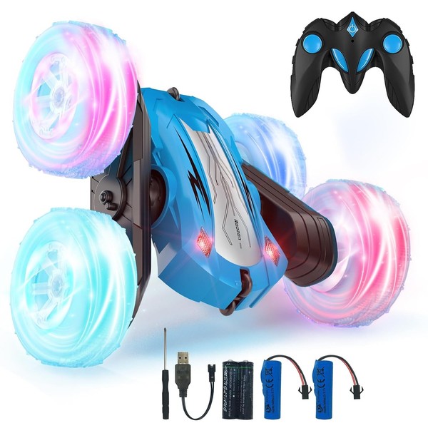 Rodzon Ferngesteuertes Auto 360 Flip 2 Motoren LED Blinken RC Auto Spiel-image