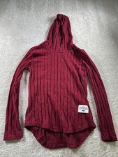 Las Vegas Lita Hoodie Youth 11-12Y Red Ribbed Knit Long Sleeve Top Pullover