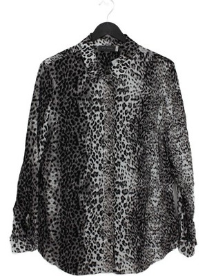Neuwertiges Samt Damen Shirt UK 14 Multi 100% Viskose Basic