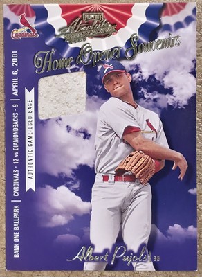 2001 Albert Pujols Rookie RC Playoff Absolute Memorabilia GU #d /400 OD-21 READ