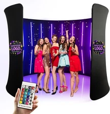 360 Photo Booth Backdrop Enclosure28 LED Lights - 8ft x8ft  for Weddings & Event