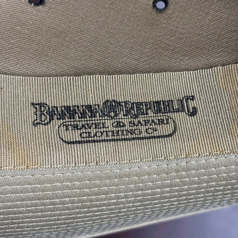 Sombrero Safari Banana Republic Vintage Fedora Ajustado Para Hombre XL Beige Hecho en Francia Años 80 Foto 2 de 4