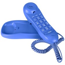 Blue Donuts BD-016BLUE-Slimline Blue Colored Phone For Wall Or Desk With Memory