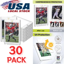 ⭐30 Pack Magnetic Trading Sports Card Holders 35pt One-Touch Hard UV Protection