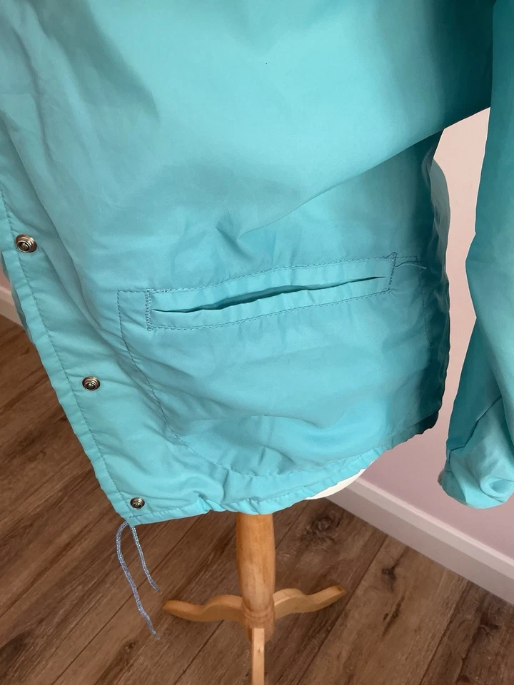 Vintage 80er 90er West Wind Swan Creek Coach Jacke blau Fleece gefüttert Druckknopf Damen - Bild 3 von 4
