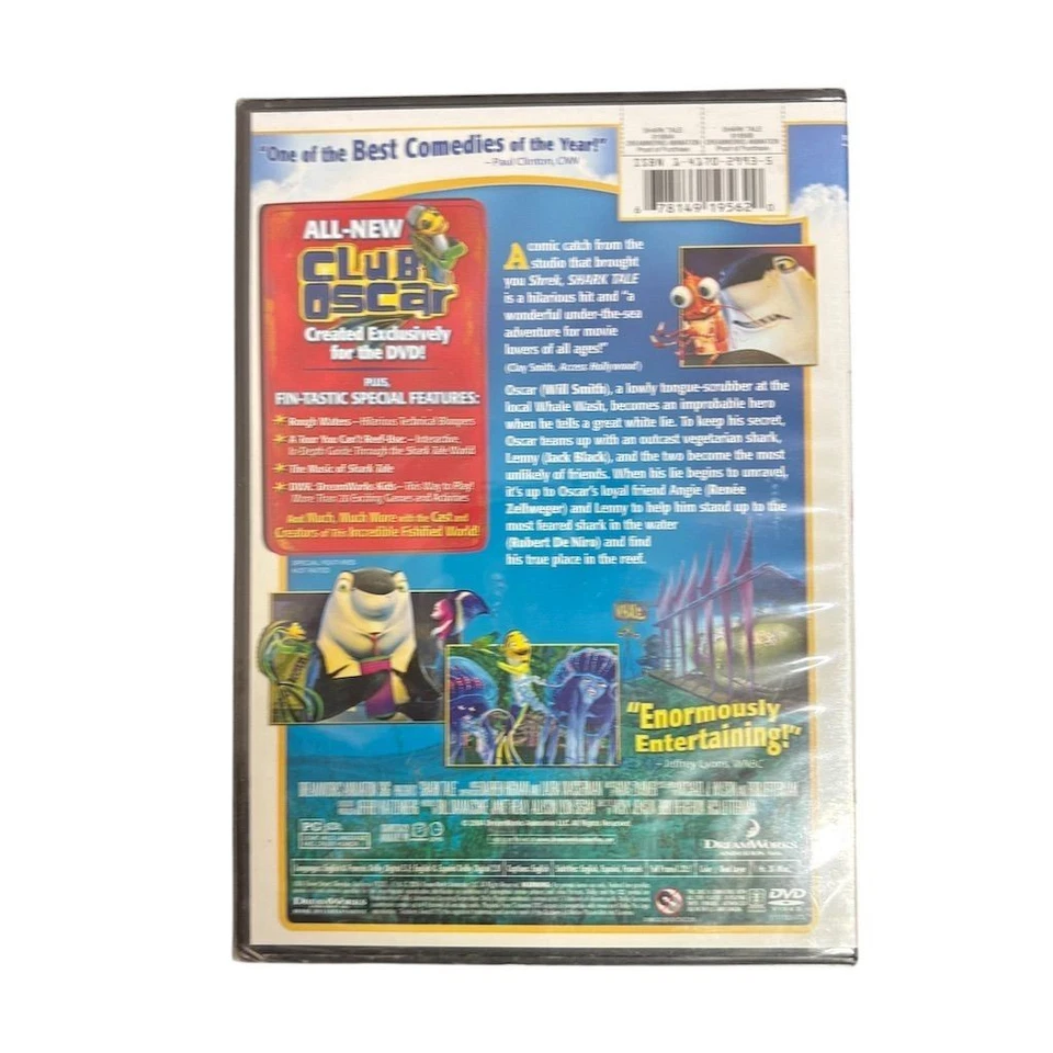 Shark Tale DVD Full Screen Animation Comedy Family Movie PG 2004 - Image 2 of 2