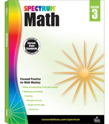 Spectrum Math Workbook, Grade 3 - Paperback By Spectrum - ACCEPTABLE
