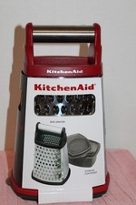 NWT Kitchen Aid Box Grater w/Covered Storage Container, Red