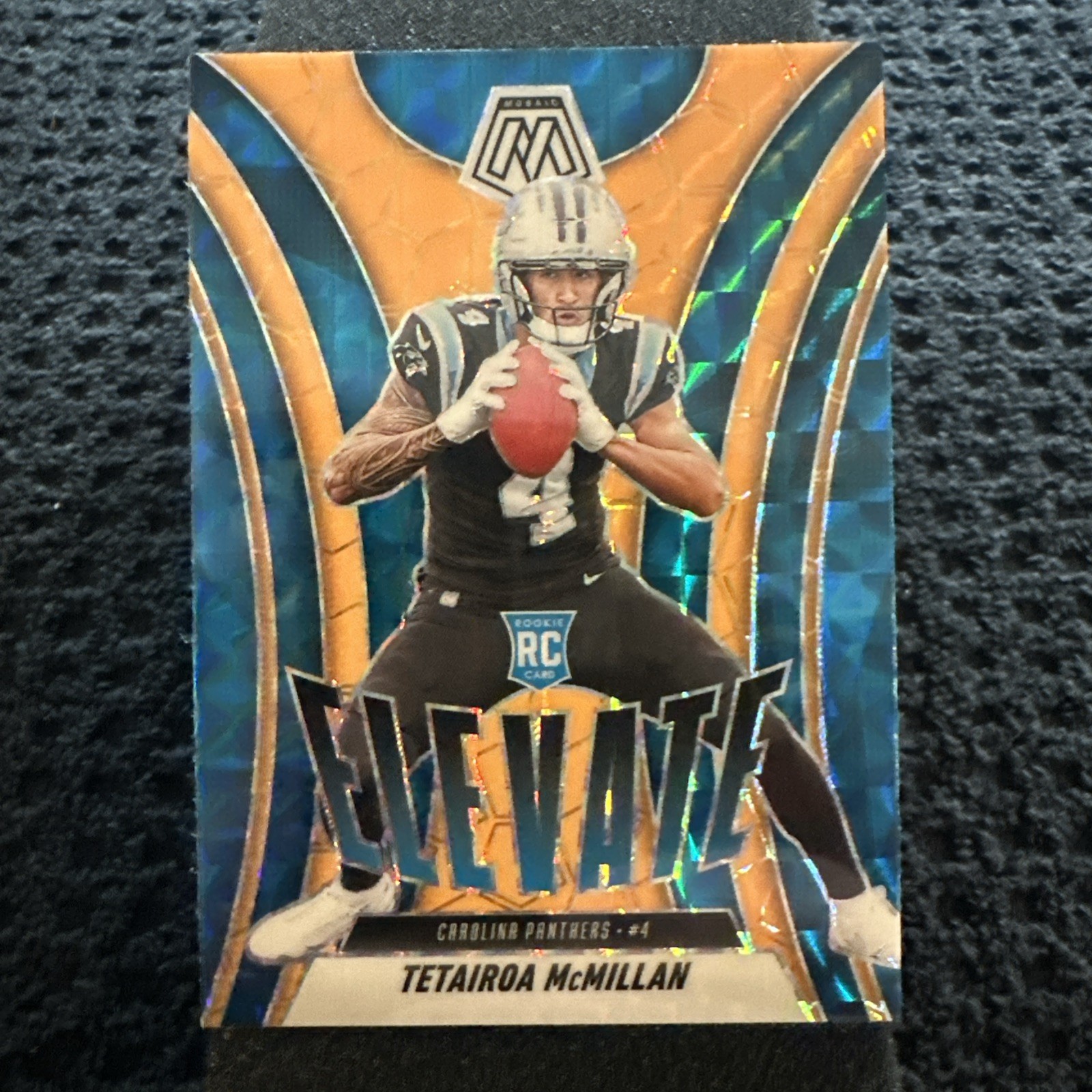 Tetairoa McMillan 2025 Mosaic Elevate Orange Flourescent SP RC CAR Panthers 6