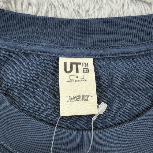 Uniqlo x Peanuts Sweatshirt Unisex M Blue NWT Charlie Brown Baseball Team Snoopy - Picture 2 of 12