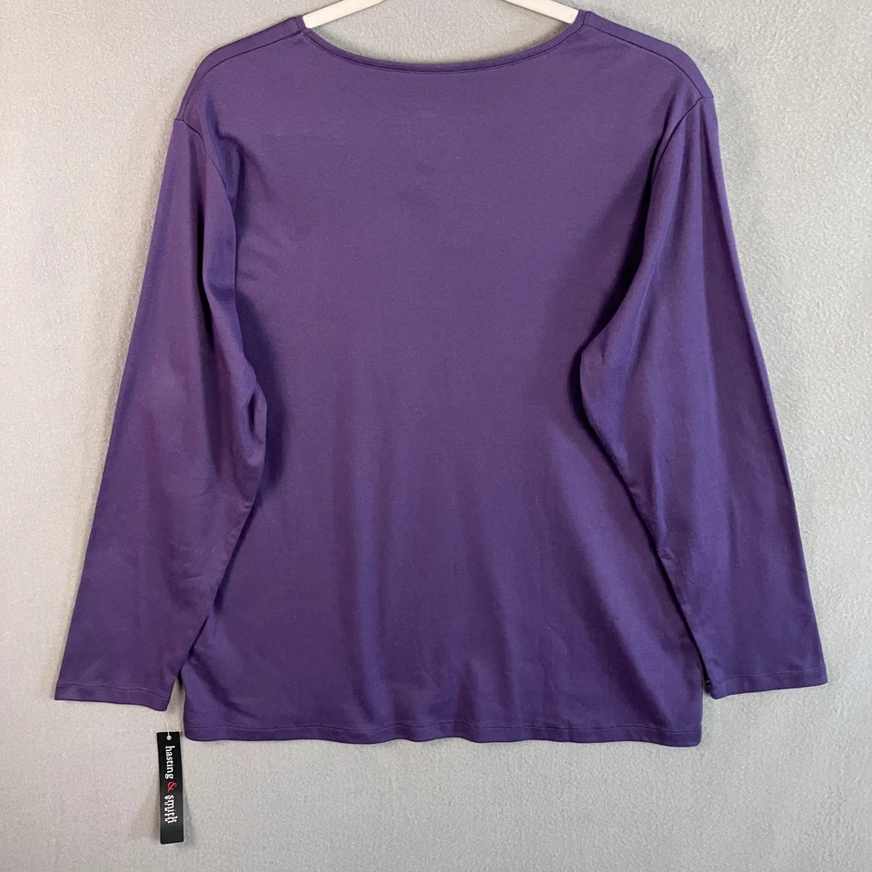 Hasting & Smith Women's Long Sleeve Tee Size 1X Purple NWT - Image 2 of 4
