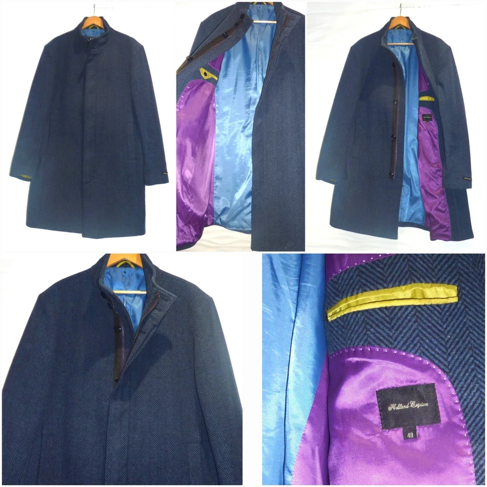 HOLLAND ESQUIRE HERRINGBONE COAT - SIZE 48 - GOOD ORDER - MINIMAL WEAR - Image 2 of 4