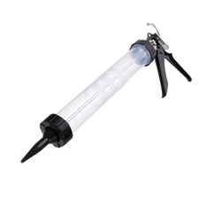 Sausage Caulking Gun ABS Sealant Cartridge Applicator with Nozzles Translucent