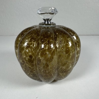 Vintage Hand-blown glass pumpkin crystal-style stopper or stem.   Lights Up.